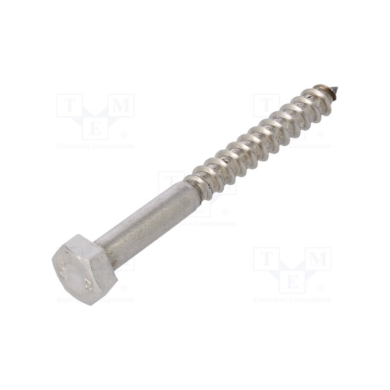 50 pcs : 1129589 - Screw, for wood, 8x80, Head: hexagonal, none, 13mm, DIN 571, BN 704