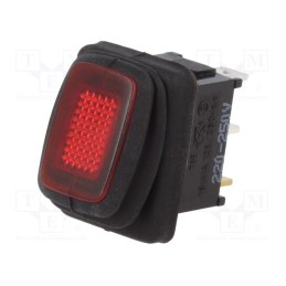 10 pcs : R13-66B8-02-BBR - ROCKER, SPST, Pos: 2, ON-OFF, 10A/250VAC, red, IP65, neon lamp, 250V