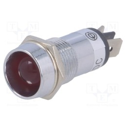 10 pcs : R9-86L-01-24RED - Indicator: LED, recessed, red, 24VDC, Ø14.2mm, IP40, brass