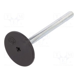 10 pcs : LX.50-SW19-M10X98-S - Foot, rigid,with screwdriver slot,with lever, Base dia: 50mm