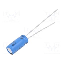 50 pcs : MAL203858109E3 - Capacitor: electrolytic, THT, 10uF, 63VDC, Ø5x11mm, Pitch: 2mm, ±20%