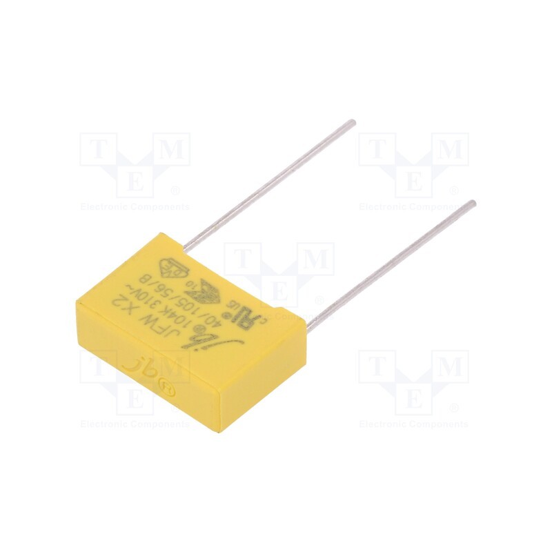 50 pcs : JFW-100N/310-P15 - Capacitor: polypropylene, 100nF, 18x12x6mm, THT, ±10%, 15mm, 310VAC