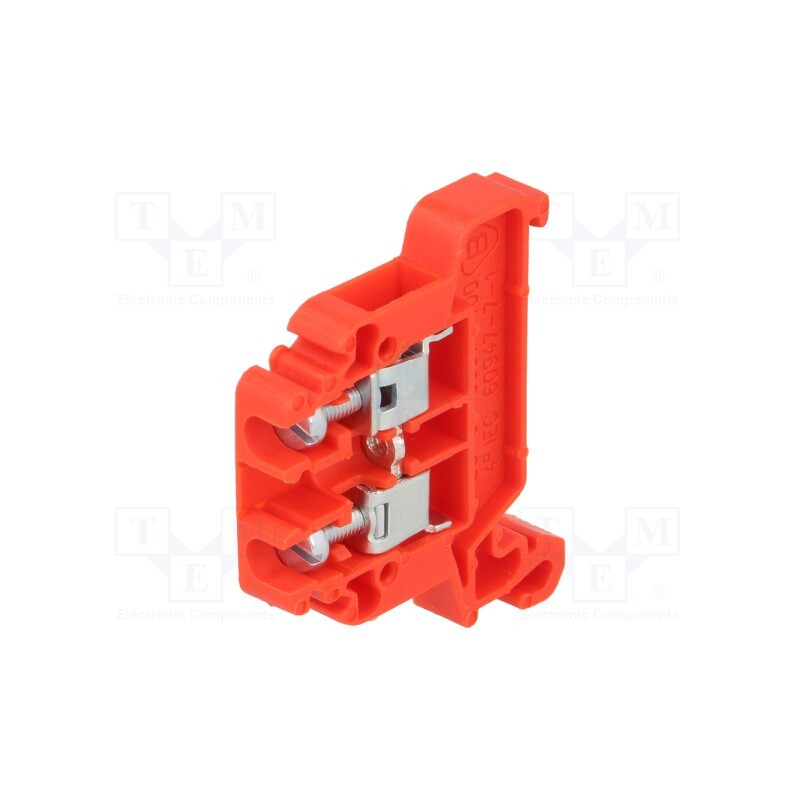 10 pcs : A11-8207 - Splice terminal: rail, 0.5÷4mm2, ways: 1, terminals: 2, red, TS35