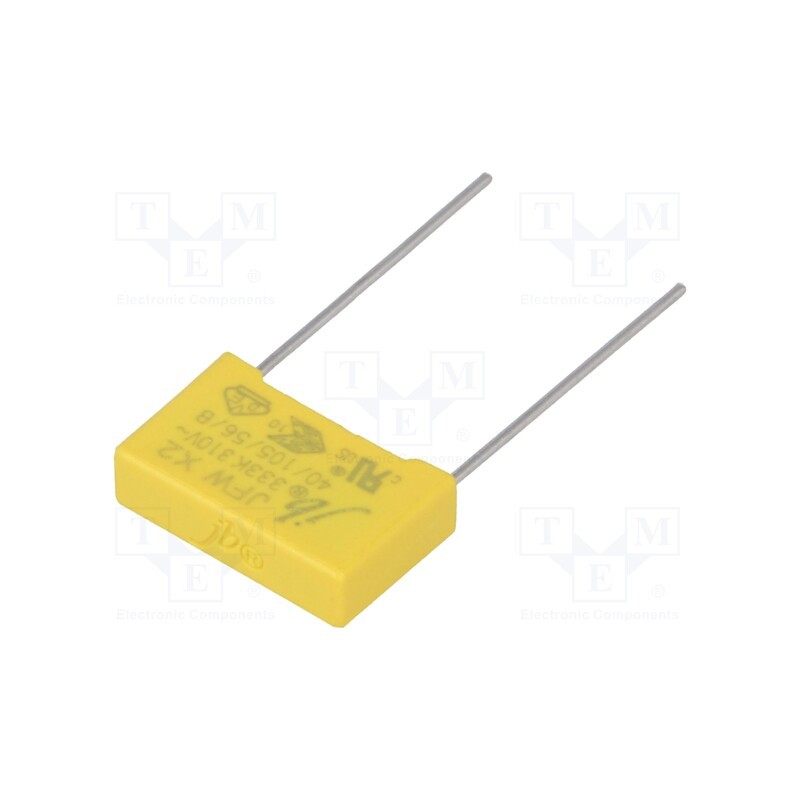 50 pcs : JFW-33N/310-P15 - Capacitor: polypropylene, 33nF, 18x11x5mm, THT, ±10%, 15mm, 310VAC