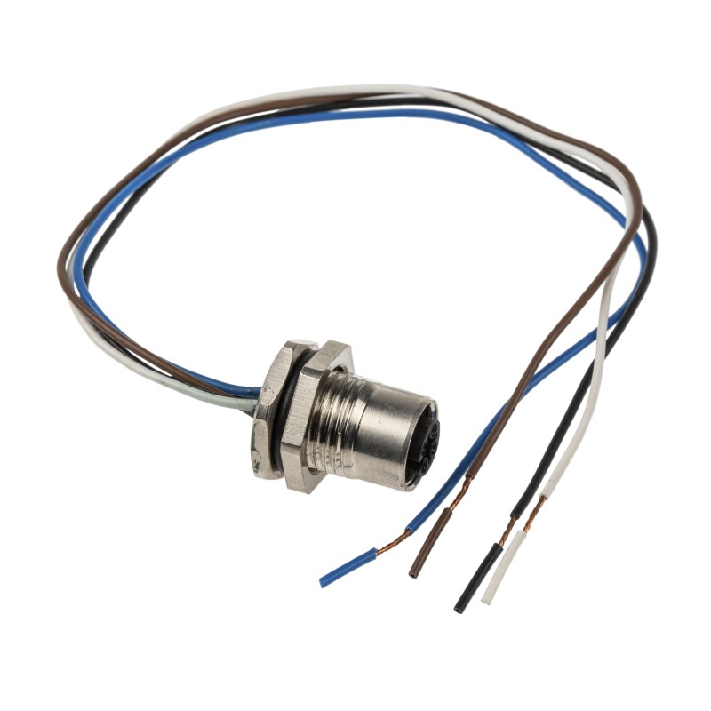 1 pcs - RS PRO Circular Connector, 4 Contacts, Front Mount, M12 Connector, Socket, Female, IP67