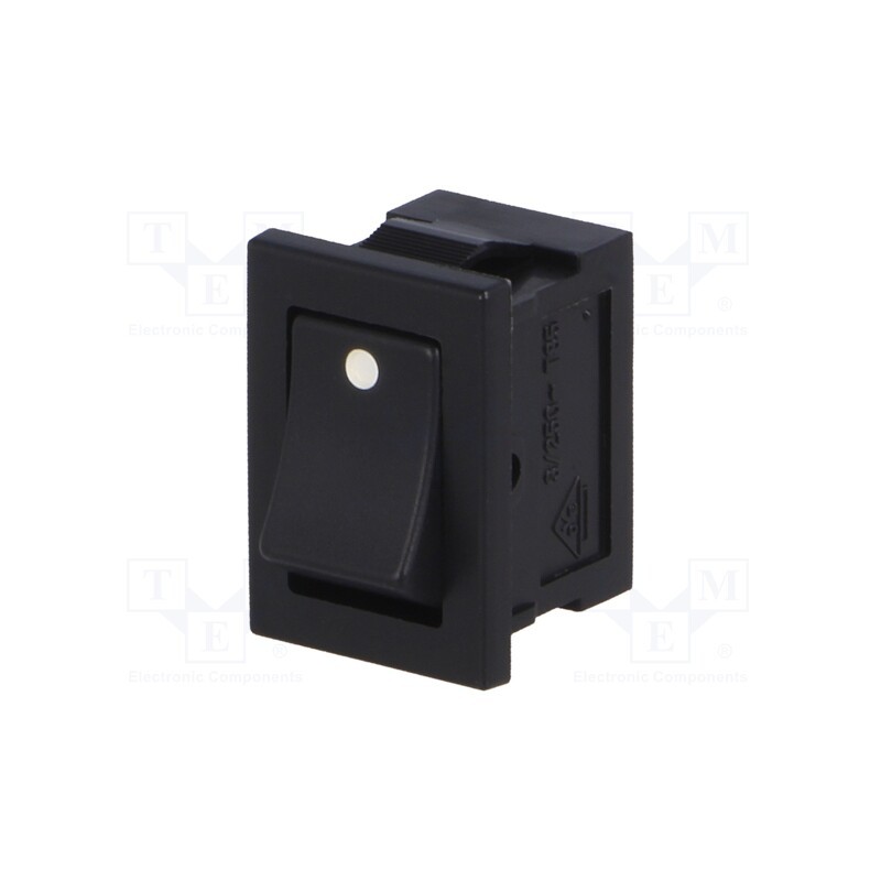 10 pcs : DS-850K-S-WD-K - ROCKER, SPST, Pos: 2, ON-OFF, 3A/250VAC, black, none, Rcont max: 20mΩ