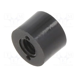 50 pcs : 187RDX06 - Spacer sleeve, cylindrical, polyamide, M4, L: 6mm, Øout: 8mm, black