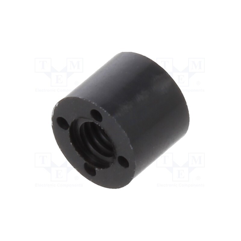 50 pcs : 182RDX04 - Spacer sleeve, cylindrical, polyamide, M2,5, L: 4mm, Øout: 5mm