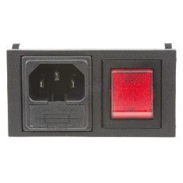 1 pcs - Bulgin C14 Snap-In IEC Connector Male, 10A, 250 V, Fuse Size 5 x 20mm