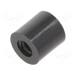 50 pcs : 187RDX08 - Spacer sleeve, cylindrical, polyamide, M4, L: 8mm, Øout: 8mm, black
