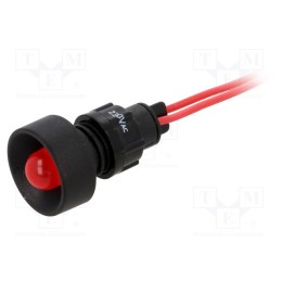 10 pcs : LR-D10-230AC - Indicator: LED, recessed, red, 230VAC, Ø13mm, IP40, leads 300mm