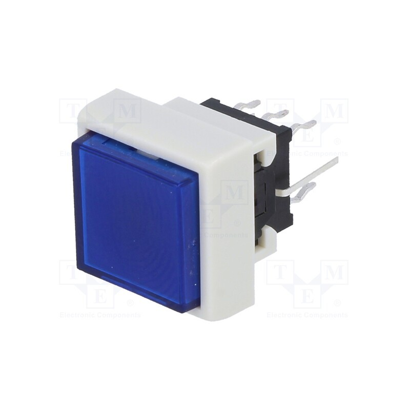 10 pcs : PB6133FBL-4 - Switch: keypad, Pos: 2, DPDT, 0.1A/30VDC, blue, LED, blue, THT, 1.5N