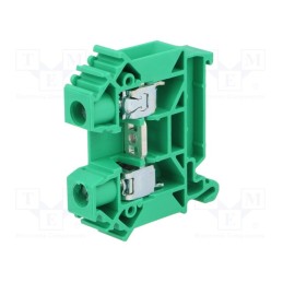 10 pcs : A11-A435 - Splice terminal: rail, 0.5÷16mm2, ways: 1, terminals: 2, green, TS35