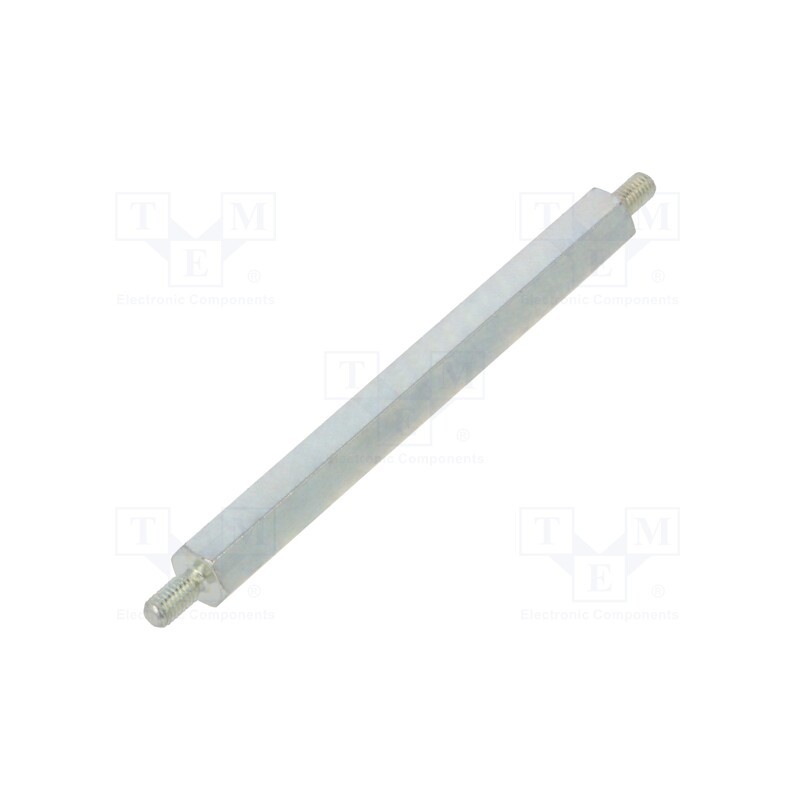50 pcs : 425X60 - Screwed spacer sleeve, 60mm, Ext.thread: M3, hexagonal, steel