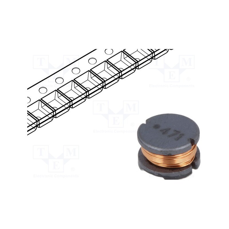 10 pcs : SDR0805-471KL - Inductor: wire, SMD, 470uH, 340mA, ±10%, Q: 12, Ø: 8mm, H: 5mm, 1.96Ω