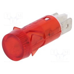 10 pcs : C282000NAA - Indicator: with neon lamp, flat, red, 230VAC, Cutout: Ø12mm