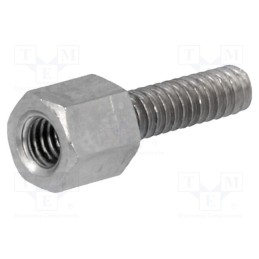 50 pcs : 2130X05/10 - Screwed spacer sleeve, 5mm, Int.thread: M3, Ext.thread: UNC4-40