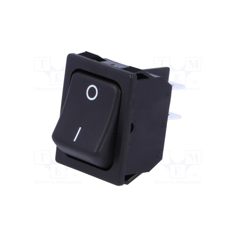 10 pcs : R13-117A-01-BB-2D - ROCKER, DPST, Pos: 2, ON-OFF, 10A/250VAC, black, none, 50mΩ, UL94V-2