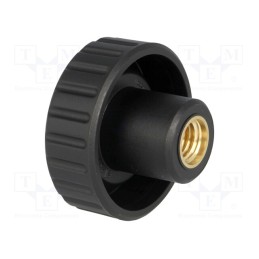 10 pcs : 6813 - Knob, Ø: 40mm, Int.thread: M10, 13mm, H: 27mm, polyamide, knurled