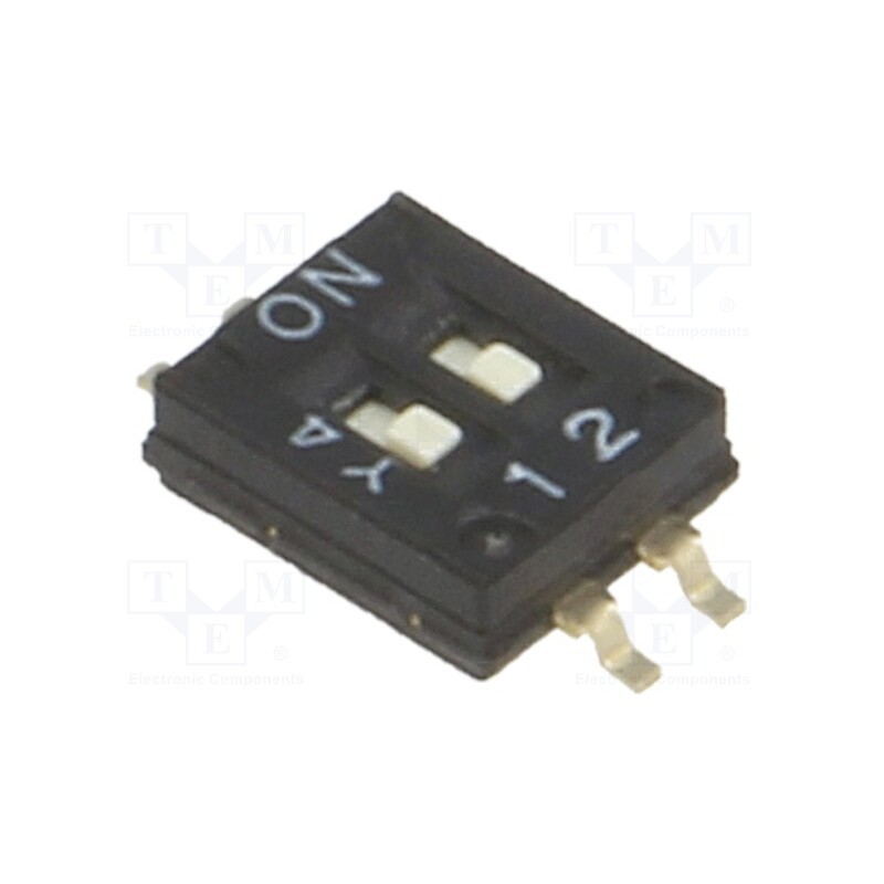 10 pcs : A6H-2101 - Switch: DIP-SWITCH, Poles number: 2, ON-OFF, 0.025A/24VDC, Pos: 2