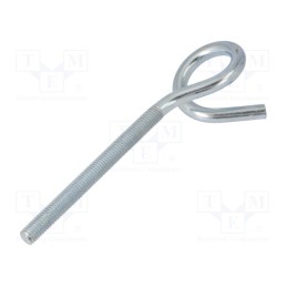 10 pcs : HOH.8140 - Hook, ring, steel, zinc, 140mm