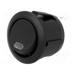 10 pcs : R13-112LF-02-BBR0-OD-L-3 - ROCKER, SPST, Pos: 2, OFF-(ON), 20A/12VDC, black, LED,point, 12V