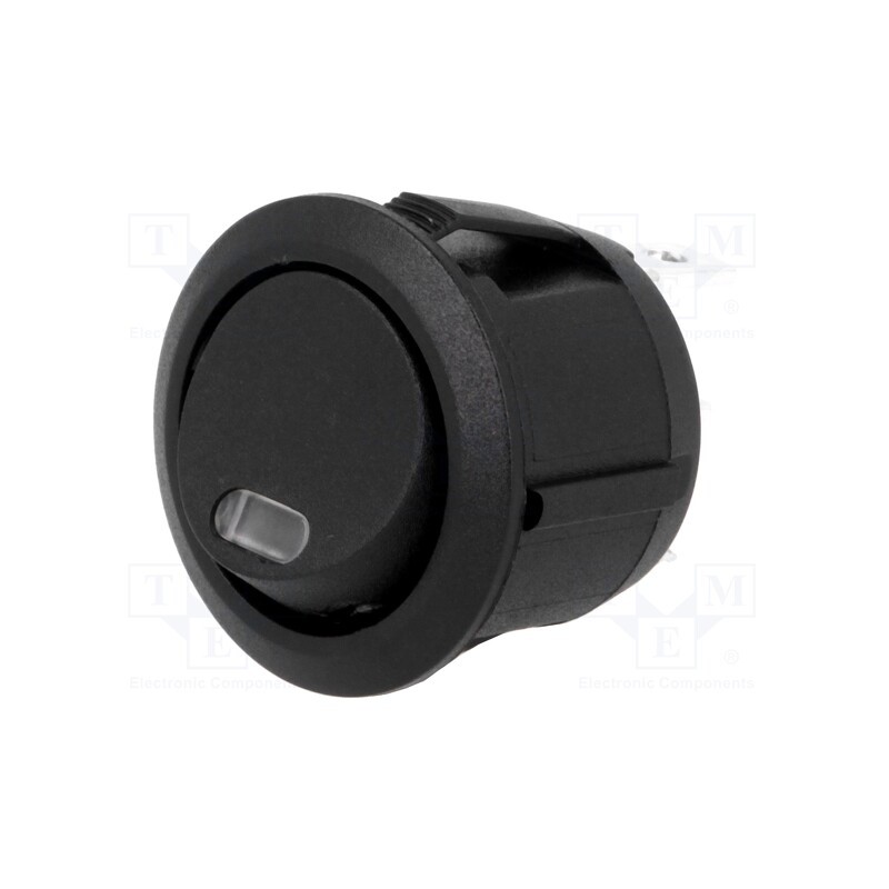 10 pcs : R13-112LF-02-BBR0-OD-L-3 - ROCKER, SPST, Pos: 2, OFF-(ON), 20A/12VDC, black, LED,point, 12V