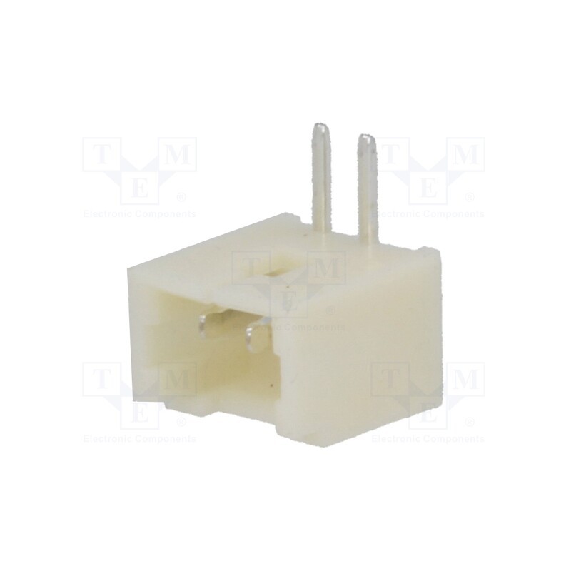 50 pcs : A1250WR-2P - Socket, wire-board, male, 1.25mm, PIN: 2, THT, 125V, 1A, tinned
