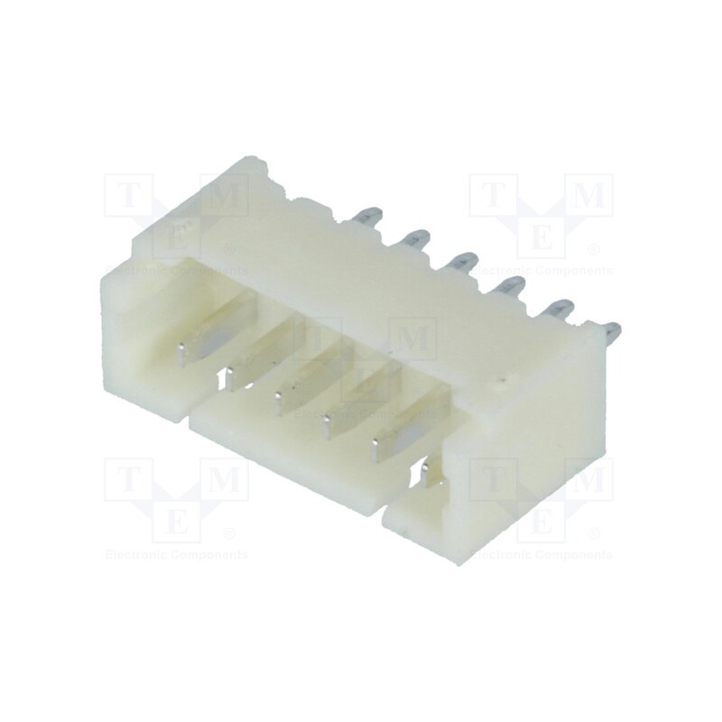 20 pcs : A1250WV-6P - Socket, wire-board, male, 1.25mm, PIN: 6, THT, 125V, 1A, tinned
