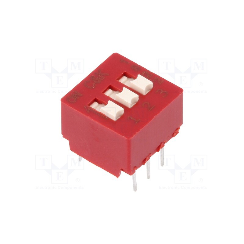 10 pcs : BD03 - Switch: DIP-SWITCH, Poles number: 3, 0.1A/50VDC, Pos: 2, -40÷85°C
