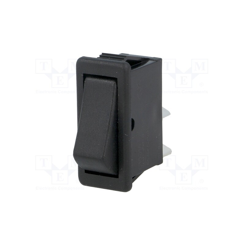 10 pcs : C1501ATMBB - ROCKER, SPST, Pos: 2, (ON)-OFF, 16A/250VAC, black, none, Body: black
