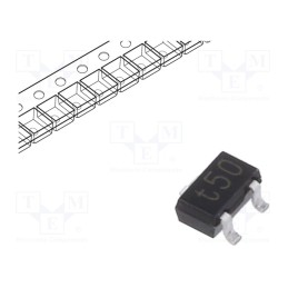 50 pcs : PDTC124TU,115 - Transistor: NPN, bipolar, BRT, 50V, 0.1A, 200mW, SC70,SOT323, 22kΩ