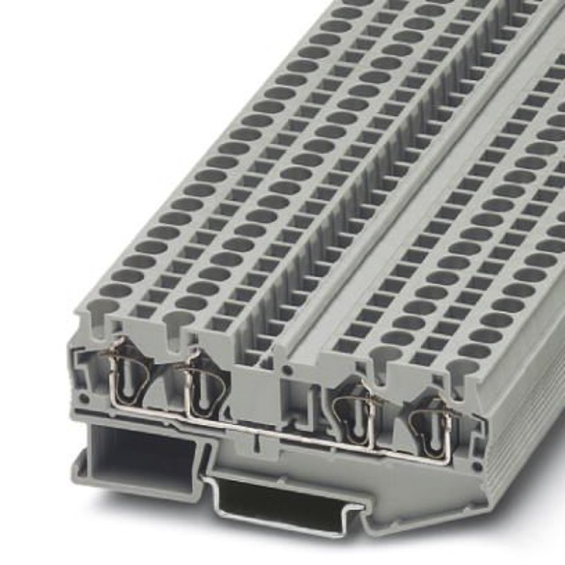 1 pcs - Phoenix Contact ST 4-QUATTRO Series Grey Feed Through Terminal Block, 4mm², Single-Level, Spring Clamp Termination,