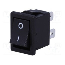 10 pcs : CWSB11AA2F - ROCKER, SPST, Pos: 2, ON-OFF, 6A/250VAC, black, none, Rcont max: 20mΩ