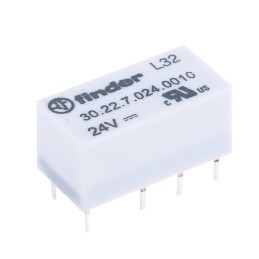 1 pcs - Finder PCB Mount Signal Relay, 24V dc Coil, 2A Switching Current, SPDT