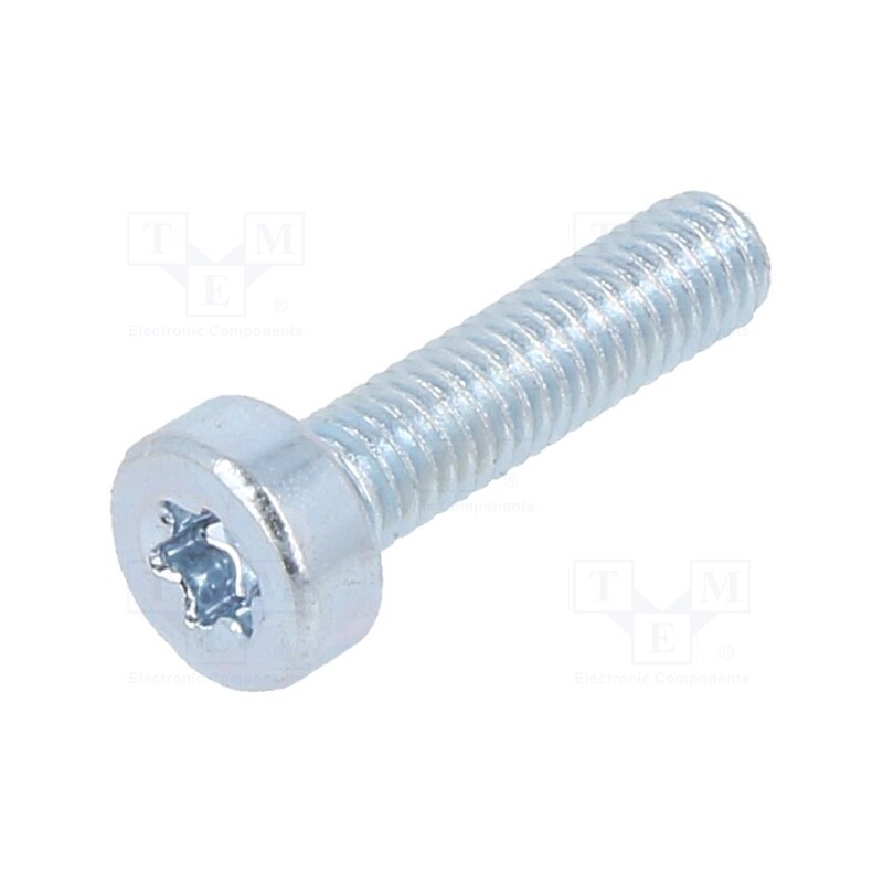 500 pcs : 1145959 - Screw, M3x12, 0.5, Head: cheese head, Torx®, TX10, steel, zinc