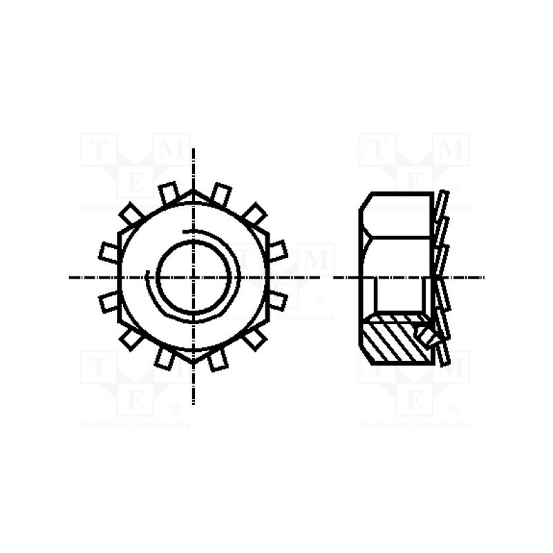 500 pcs : 1138227 - Nut, hexagonal, M4, 0.7, steel, Plating: zinc, 7mm, BN 1364