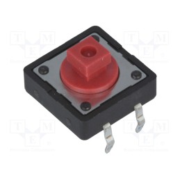 50 pcs : TACTS-24R - Microswitch TACT, SPST-NO, Pos: 2, 0.05A/12VDC, THT, none, 2.55N
