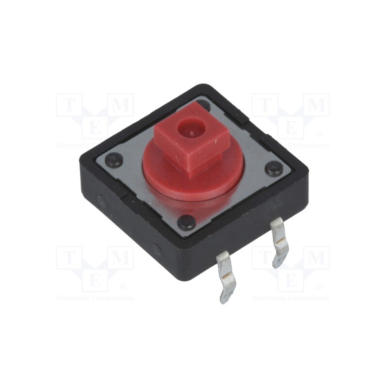 50 pcs : TACTS-24R - Microswitch TACT, SPST-NO, Pos: 2, 0.05A/12VDC, THT, none, 2.55N