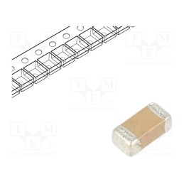 50 pcs : 1206B104K101CT - Capacitor: ceramic, MLCC, 100nF, 100V, X7R, ±10%, SMD, 1206