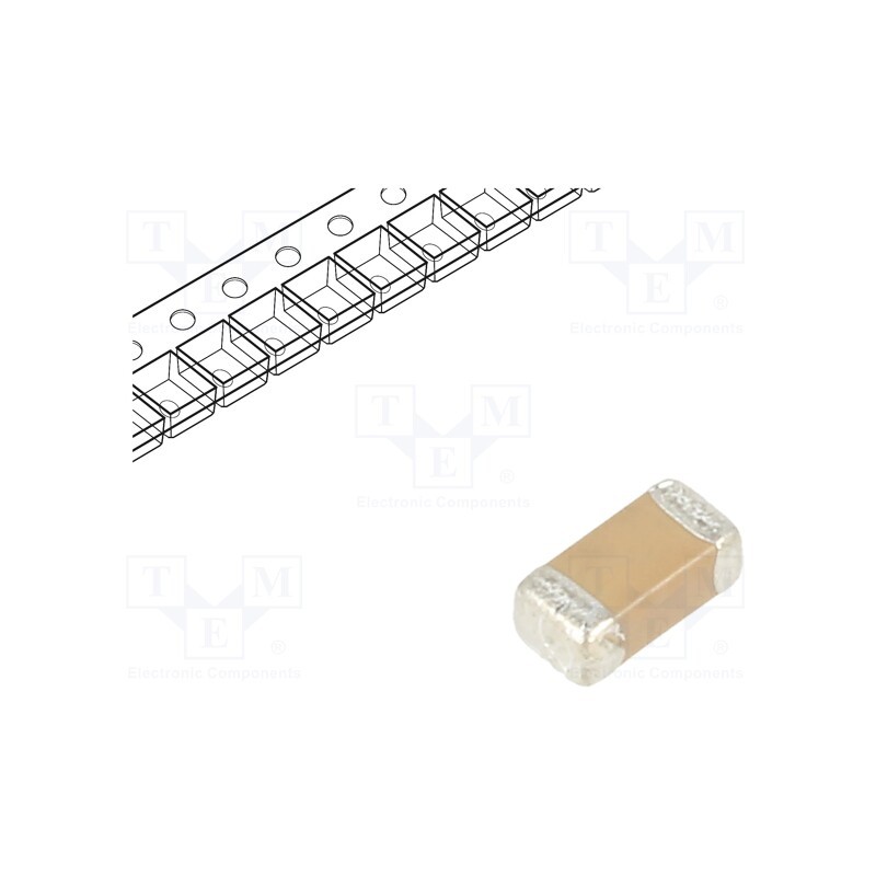 50 pcs : 1206B104K101CT - Capacitor: ceramic, MLCC, 100nF, 100V, X7R, ±10%, SMD, 1206