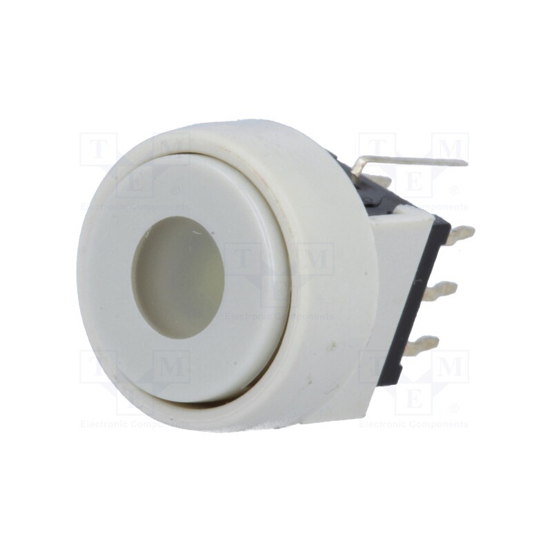 10 pcs : PB6136AL-5 - Switch: keypad, Pos: 2, DPDT, 0.1A/30VDC, white, LED, white, THT, 1.5N