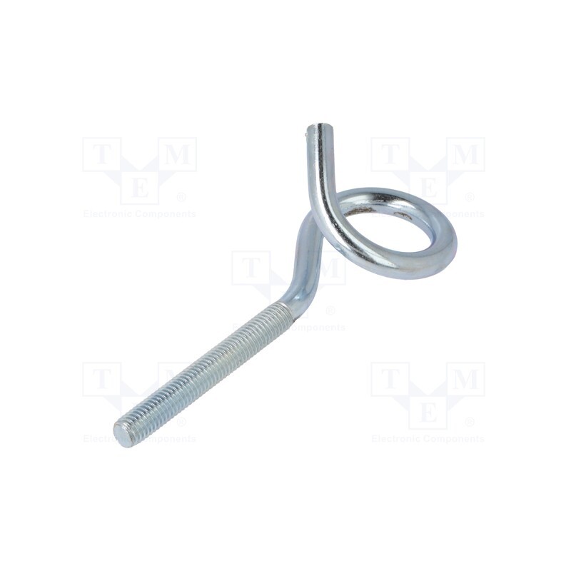 10 pcs : HOH10140 - Hook, ring, steel, zinc, Thread len: 70mm, Overall len: 140mm