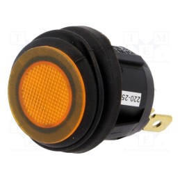 10 pcs : R13-112B8W-02-BYNN-0A-N2 - ROCKER, SPST, Pos: 2, ON-OFF, 10A/250VAC, orange, IP65, neon lamp