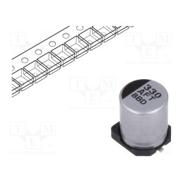 20 pcs : EEEFTA331XAP - Capacitor: electrolytic, low ESR, SMD, 330uF, 10VDC, Ø6.3x7.7mm