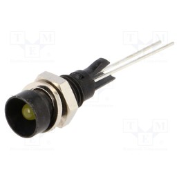 10 pcs : 2662.8073 - Indicator: LED, recessed, yellow, Ø6mm, for PCB, brass, ØLED: 3mm