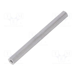 50 pcs : 134X60 - Screwed spacer sleeve, 60mm, Int.thread: M3, hexagonal, aluminium