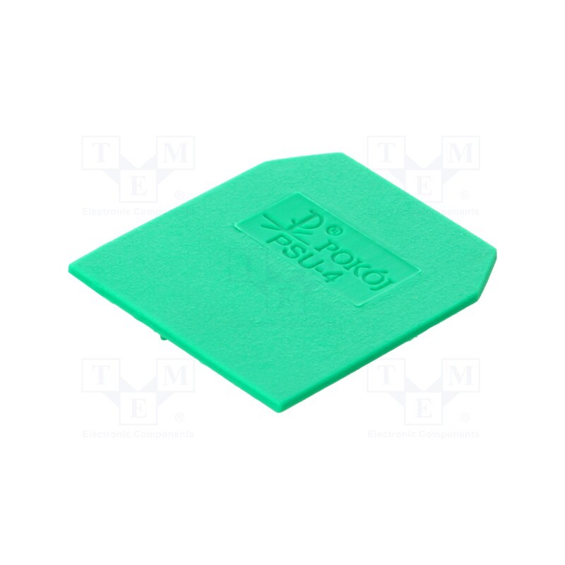 10 pcs : A41-0105 - End/partition plate, green, Width: 1mm, polyamide, -25÷100°C