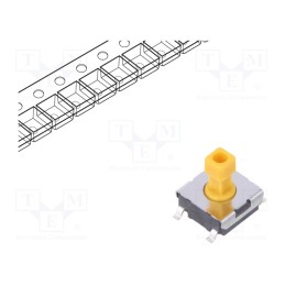 10 pcs : B3FS1052P - Microswitch TACT, SPST-NO, Pos: 2, 0.05A/24VDC, SMT, none, 1.47N