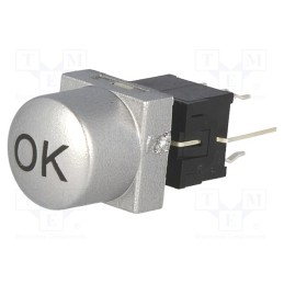 10 pcs : PB61302BL-3-103 - Switch: keypad, arrow, Pos: 2, DPDT, 0.1A/30VDC, silver, LED, green